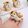 thumbnail image 5 of Fairnull Tiger Figurine Resin Cute Cartoon Tiger Statue Ornament Miniatures Desktop Decoration for Car, 5 of 9