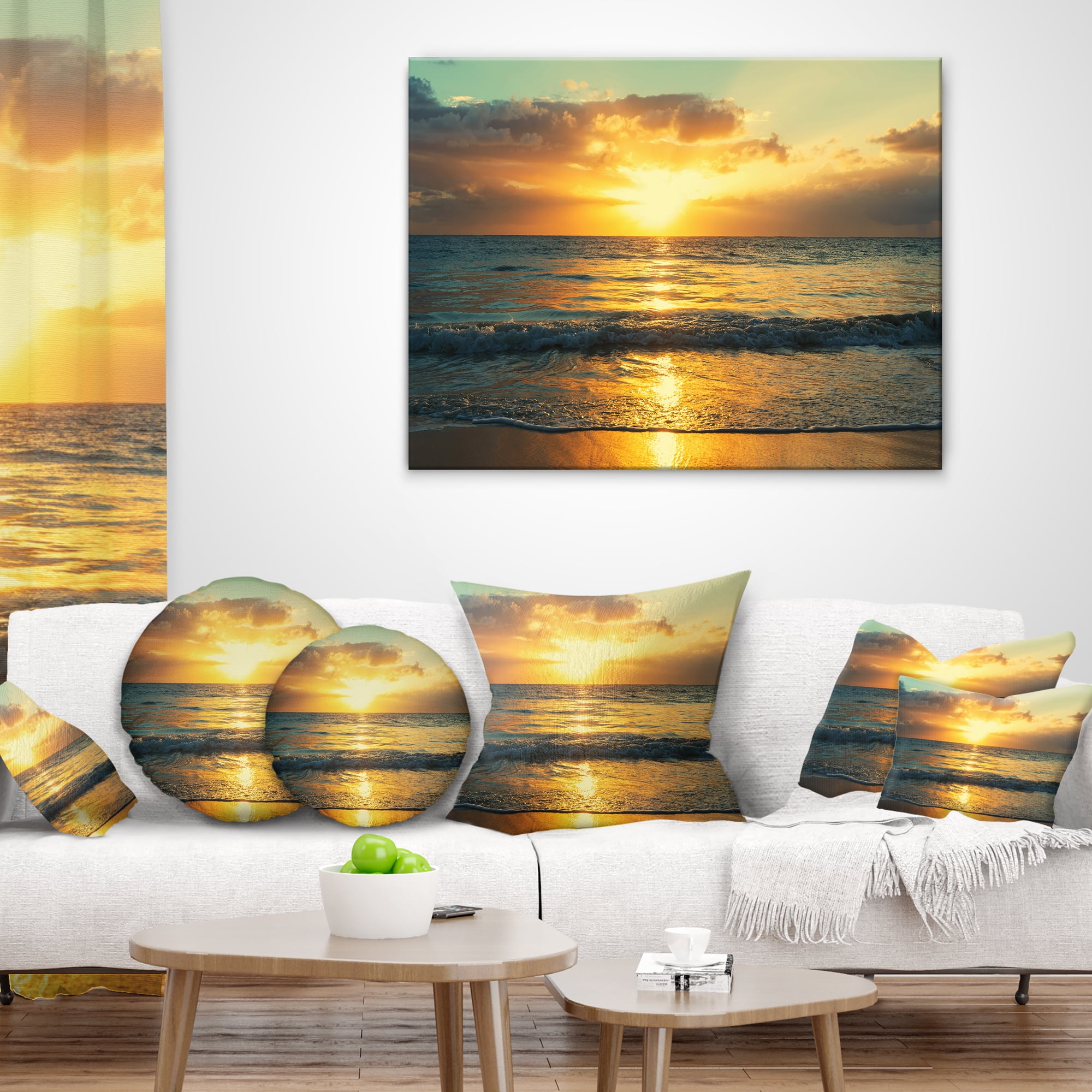 Designart 12" x 20" Multi-color Polyester Throw Pillow