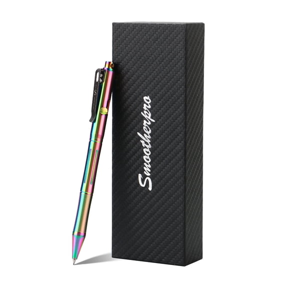 SMOOTHERPRO Titanium Bolt Action Pen Compatible with Pilot G2 Refill Stainless Steel Pocket Clip for EDC Signature Business Writing Journaling Color