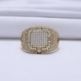 thumbnail image 3 of Rag Jewels 4.00 Ct Round Cut White Diamond Engagement Square Frame Anniversary Wedding Band Ring 14K Yellow Gold Plated 925 Sterling Silver For Men's -7, 3 of 4