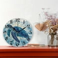 thumbnail image 2 of DEIARA Deep Blue Sea Turtle Burgundy Butterfly Wall Clock 10in Silent Mechanism Battery Operated Retro Style for Living Room Bedroom and Kitchen Black Pointer, 2 of 10