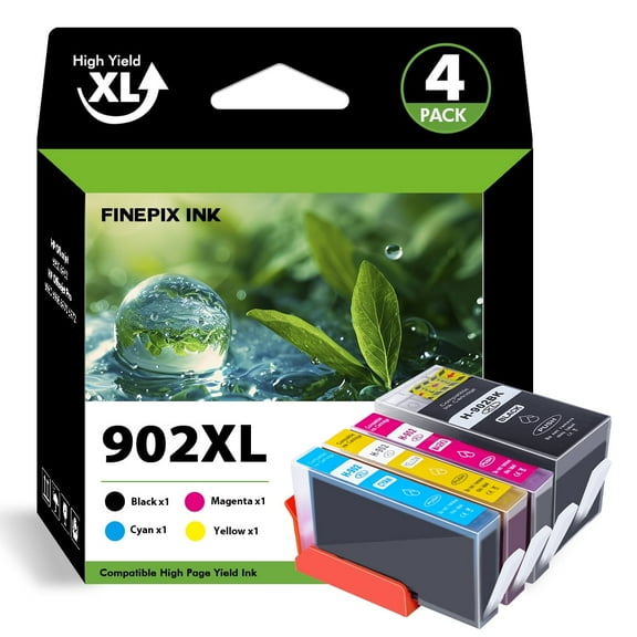 902 902XL Ink Cartridge Compatible for HP 902XL Printer Ink Combo Pack for OfficeJet Pro 6968 6978 6958 6970 6960 6962 6950 6968 6972 902 XL (4 Pack, Black, Cyan, Magenta, Yellow)