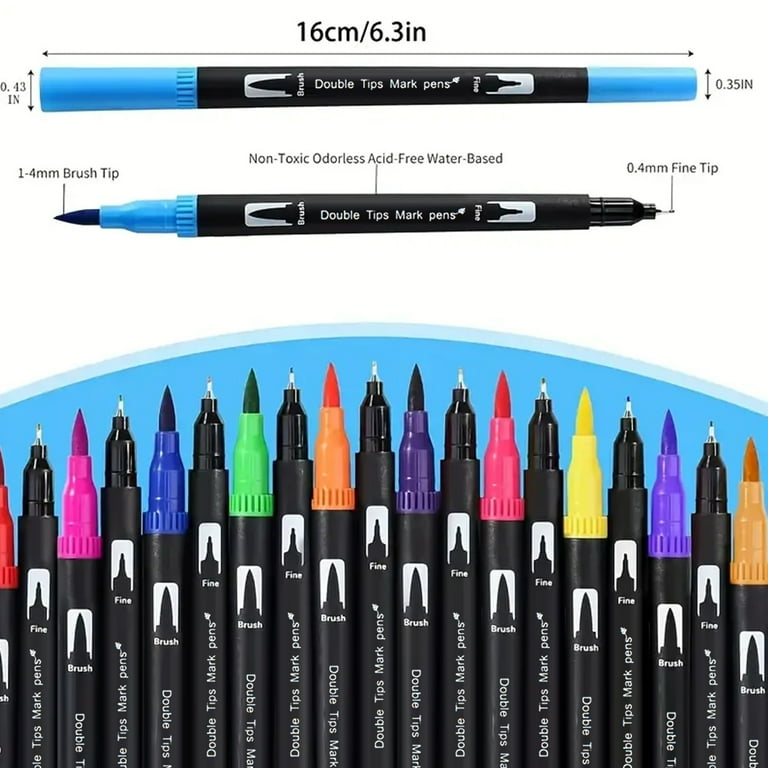 ASOVNXF Dual Tip Art Markers, 100-Pack Fine Point photo 3