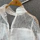 thumbnail image 4 of Camisa de empalme de encaje coreano para mujer, Top informal ajustado, camisa blanca y negra a la moda, primavera y otoño, 2024, 4 of 5
