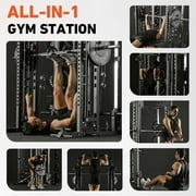Mikolo Smith Machine, All-in-One Power Rack Cage with Vertical Leg Press, 2000LBS Power Cage Squat Rack with Smith Bar, Dual Pulley Cable Crossover System for Home gym
