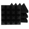 thumbnail image 1 of TISHITA 4 PCS Pyramid Sound-absorption Acoustic Foam Panel Sound Sponge Black, 1 of 8
