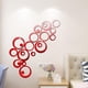 thumbnail image 3 of Xiao Hua 24 pegatinas de espejo circulares para pared, pegatinas acrílicas, 6 tamaños extraíbles, para decorar sala de estar y dormitorio, color rojo., 3 of 5
