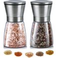 thumbnail image 1 of Molinillo de sal y pimienta, elegante molinillo de sal y pimienta de acero inoxidable, grosor ajustable, recargable, sal marina, molinillo de pimienta negra para cocina y comedor Adepaton  WMZL-735-2, 1 of 7
