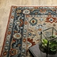 thumbnail image 4 of 10' X 13' Blue Beige Tan Brown Gold And Rust Red Oriental Power Loom Stain Resistant Area Rug With Fringe, 4 of 10