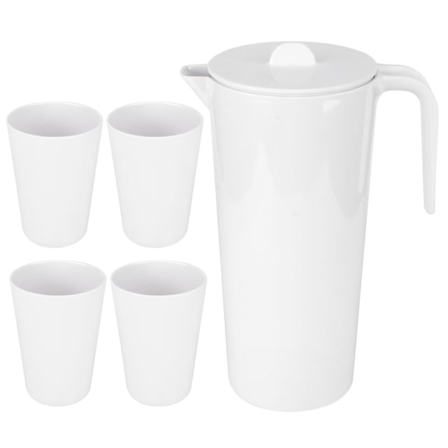 Viccilley Bouilloire à Eau 1700ML avec Ensemble de Tasse 4PCS Bouilloire en mélamine pour Cuisine de Restaurant à Domicile