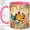 Pink, variant on Retro Chicken Sunburst Coffee Mug, Farm Chicken Mug, Morning Tea Cup for Home, Three Hens with Colorful Flowers and Swirl Lines, Backyard Poultry Art, Rustic Country Kitchen Lover