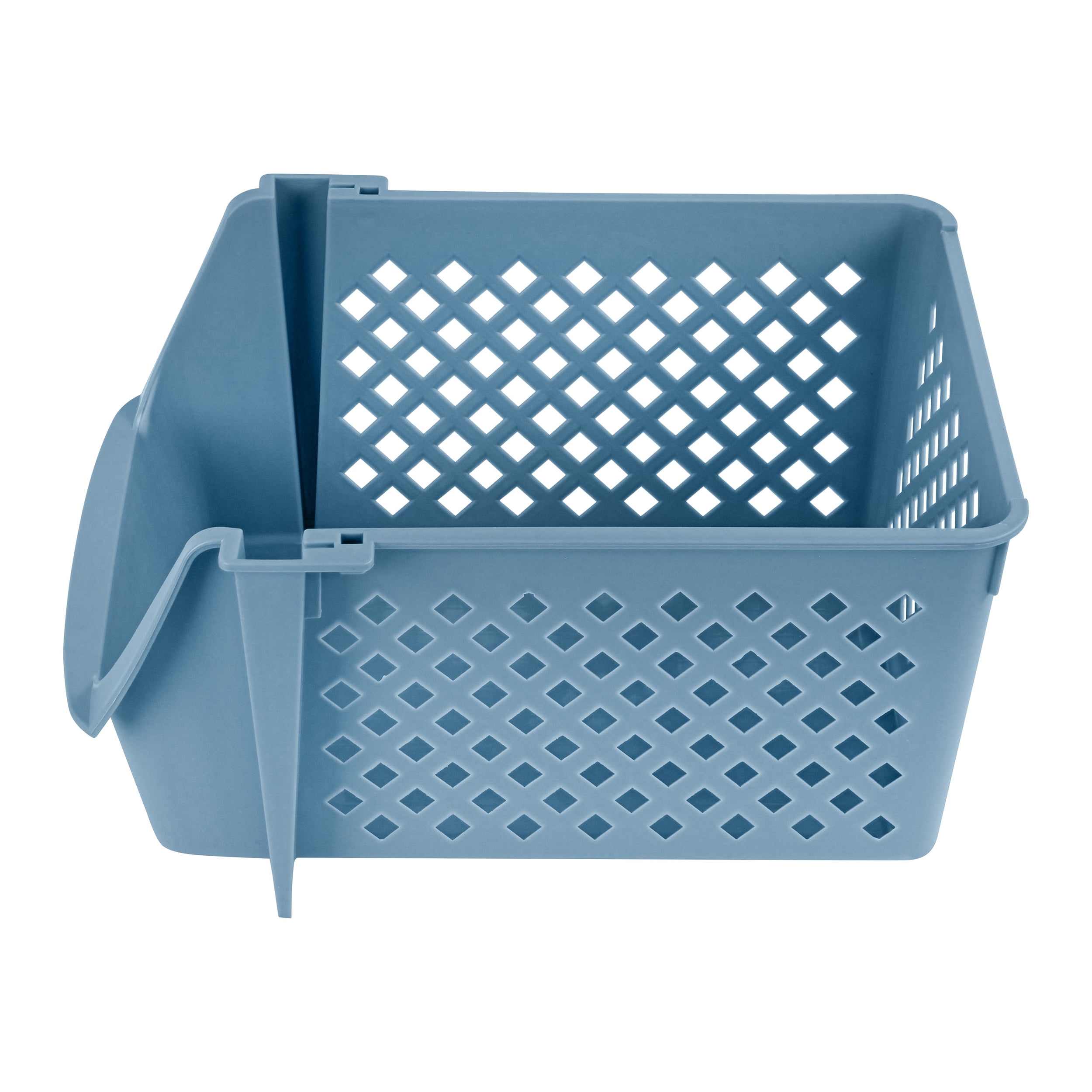 Style Selections 22.3-in W x 22.3-in H x 16.5-in D Blue Plastic Basket in  the Storage Bins & Baskets department at