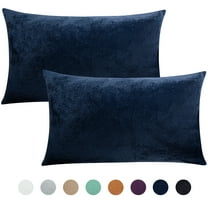 Flxxie Ultra Fluffy Soft Velvet Pillowcase with Zipper Set of 2, Queen 20" x 30", Navy Blue