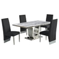 thumbnail image 1 of White Marble 5 piece Dining Set with Silver Stainless Steel Base, 1 of 4