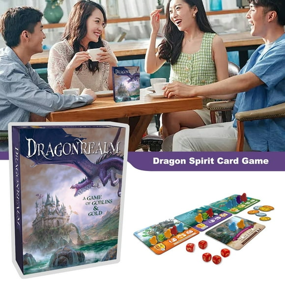 Gamewright Dragonrealm, Jeu de Cartes et dés de Stratégie Gobelins & Or pour Enfant