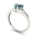 thumbnail image 2 of 1 ct Heart Cut Blue Moissanite Solitaire Engagement Ring for Women in 18K White Gold, 2 of 5