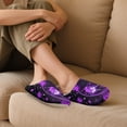 thumbnail image 4 of Psesaysky Slippers for Women Indoor Purple Butterfly Floral Print House Slippers Closed Toe Design Lightweight Sole Bedroom Shoes, Size 9-10, 4 of 7