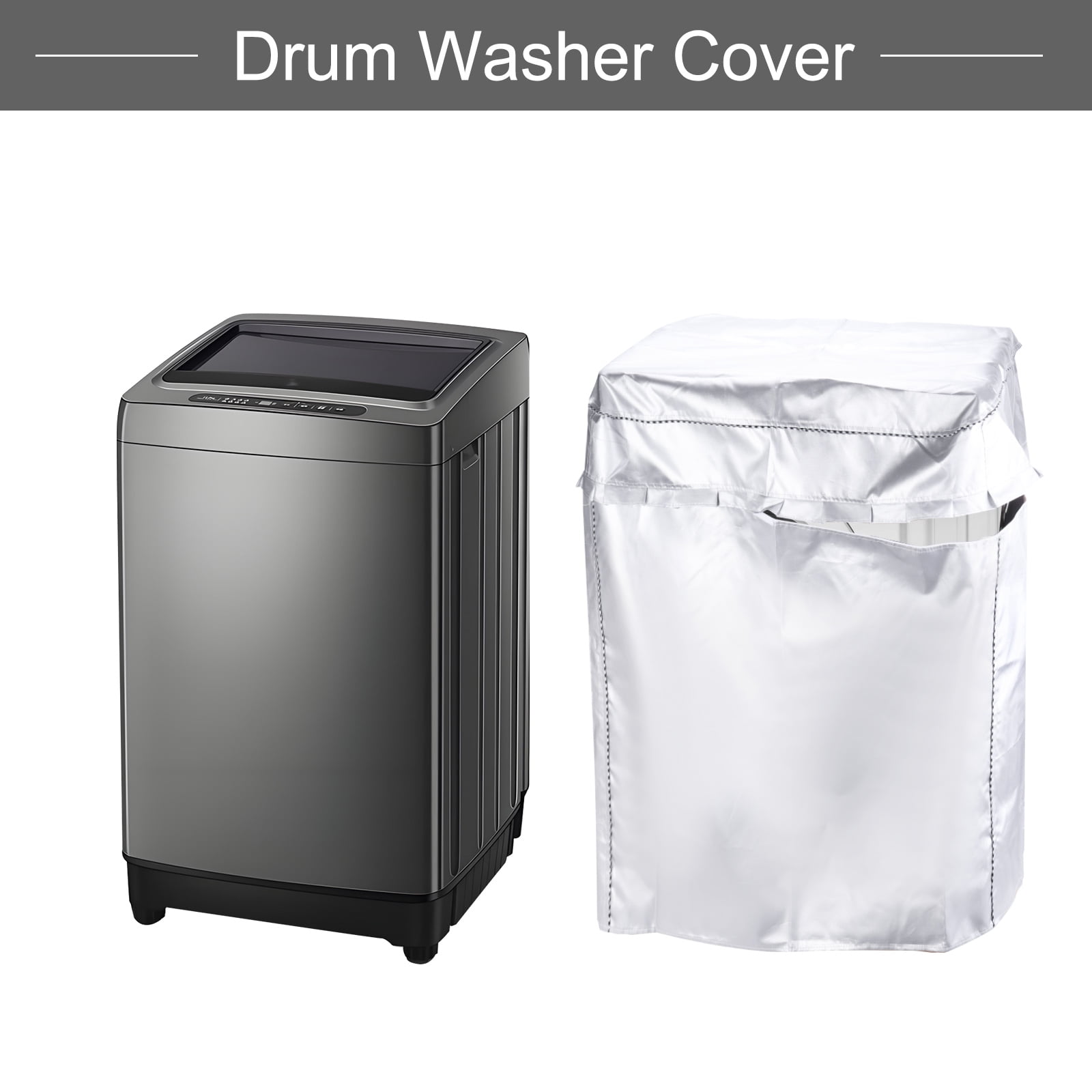 Twin Tub Washing Machine Cover, Portable Washer Cover 30Wx17Dx35H Inch(M Size) Silver Waterproof Cover