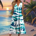 thumbnail image 2 of TSADFHJI Jupes pour Femmes Grande Taille Mode Féminine Imprimé Numérique Poche Col en V Personnalité Robe Décontractée TG Marine, 2 of 4