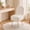 White,Faux Fur, variant on Modern Vanity Stool with Backrest, Square Ottoman with Hidden Storage, Soft Soft Fleece Fabric, Makeup Chair for Bedroom or Living Room