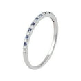 thumbnail image 2 of 10k White Gold Genuine Sapphire and Diamond Petite Stackable Band, 2 of 5