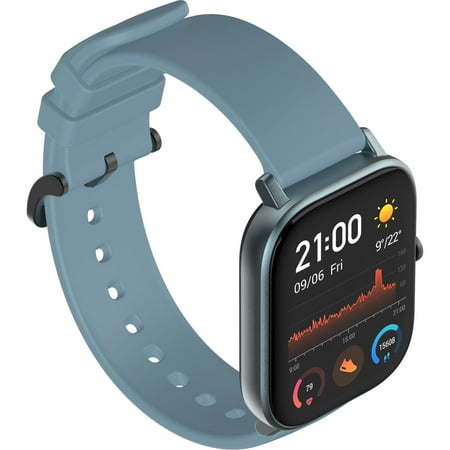 Amazfit - GTS Smartwatch 42mm Aluminum - Steel Blue With Silicone Band