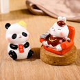 thumbnail image 3 of RV 4 financista conejo panda resina artesanía decoración mini mano muñeca moda jugar muñeca coche interior decoración decoración 7*5,5*7 cm, 3 of 5