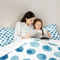 thumbnail image 5 of Manfei Watercolor Geometric Circle Full Size Comforter Sets,Ink Painting Art Bedding Comforter Set,Blue White Bedding Sets For Boys Girls,Microfiber Bedroom Decor Reversible,3pcs, 5 of 8