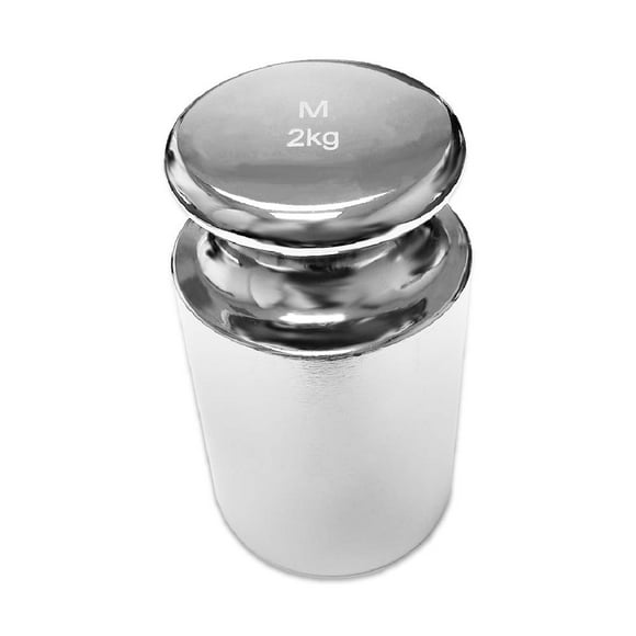 True Poids de Calibration 2000g (2000 Grammes) 2kg Classe OIML M2 Précision, Finition Chrome, Poids de Test pour Balance Numérique