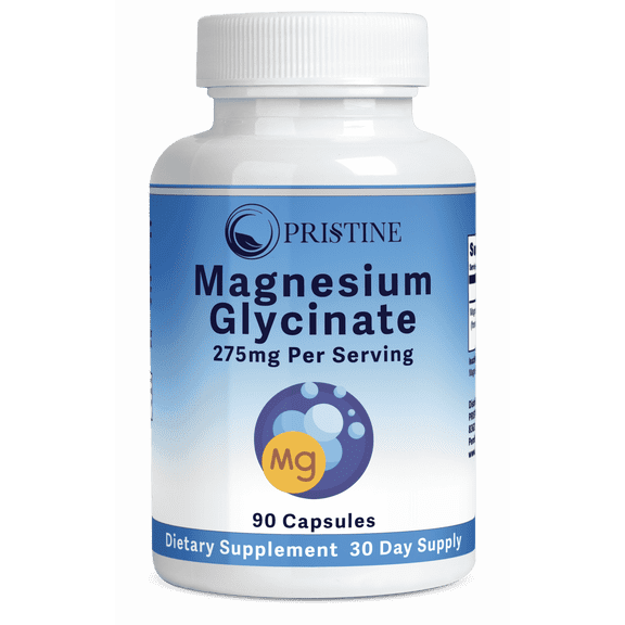 Pristine Supplements Magnesium Glycinate Capsules 60 ct - Support Bone and Muscle Health