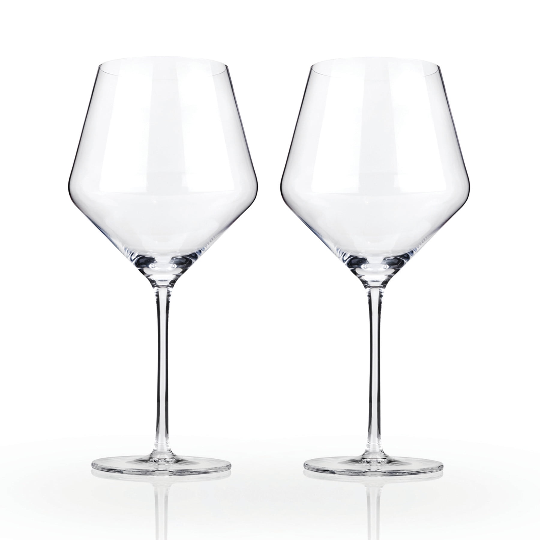 Viski Burgundy Crystal Stemmed Glassware Set of 2, 21oz - Elegant Barware