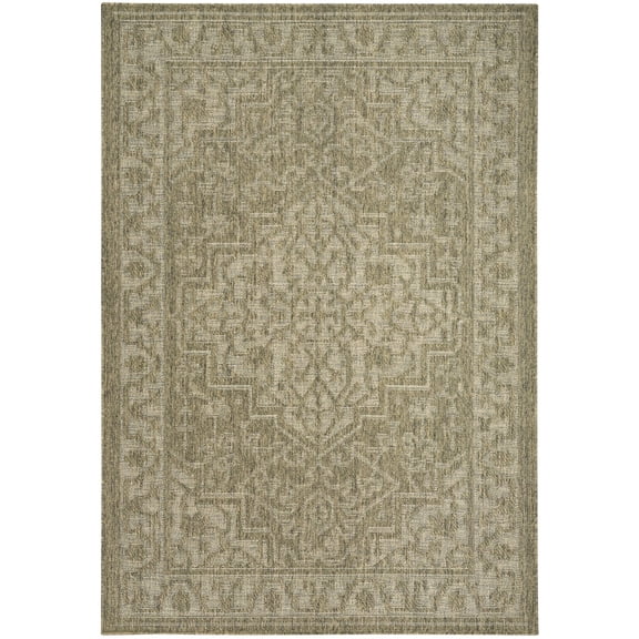 Nourison Tulum 5'3" x 7' Olive Indoor/Outdoor Rug