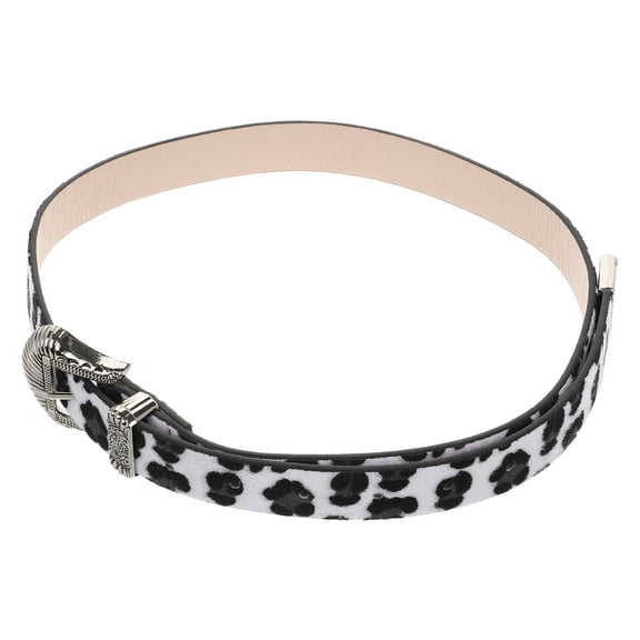 Vintage Leopard Print Women's Belt with Western Buckle Adjustable Length for Home Use Multi Color