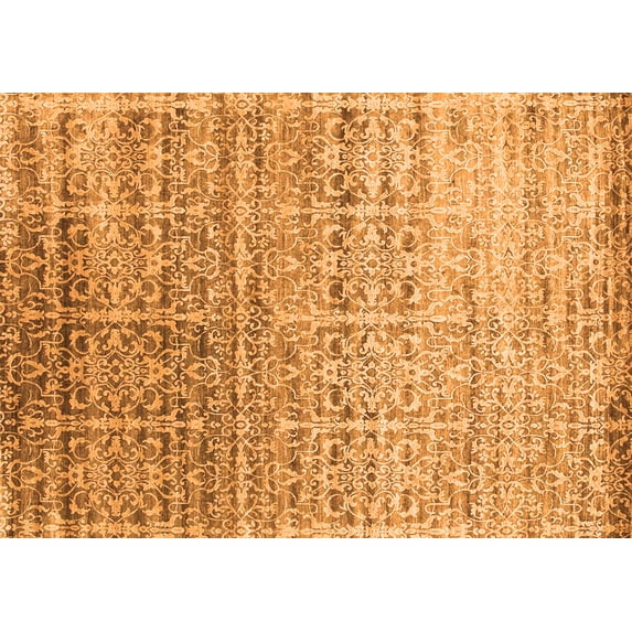 Ahgly Company Indoor Rectangle Abstract Orange Contemporary Area Rugs, 4' x 6'