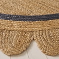 thumbnail image 3 of SAFAVIEH Natural Fiber Archibald Bordered Area Rug, Natural/Blue, 6' x 6' Round, 3 of 7