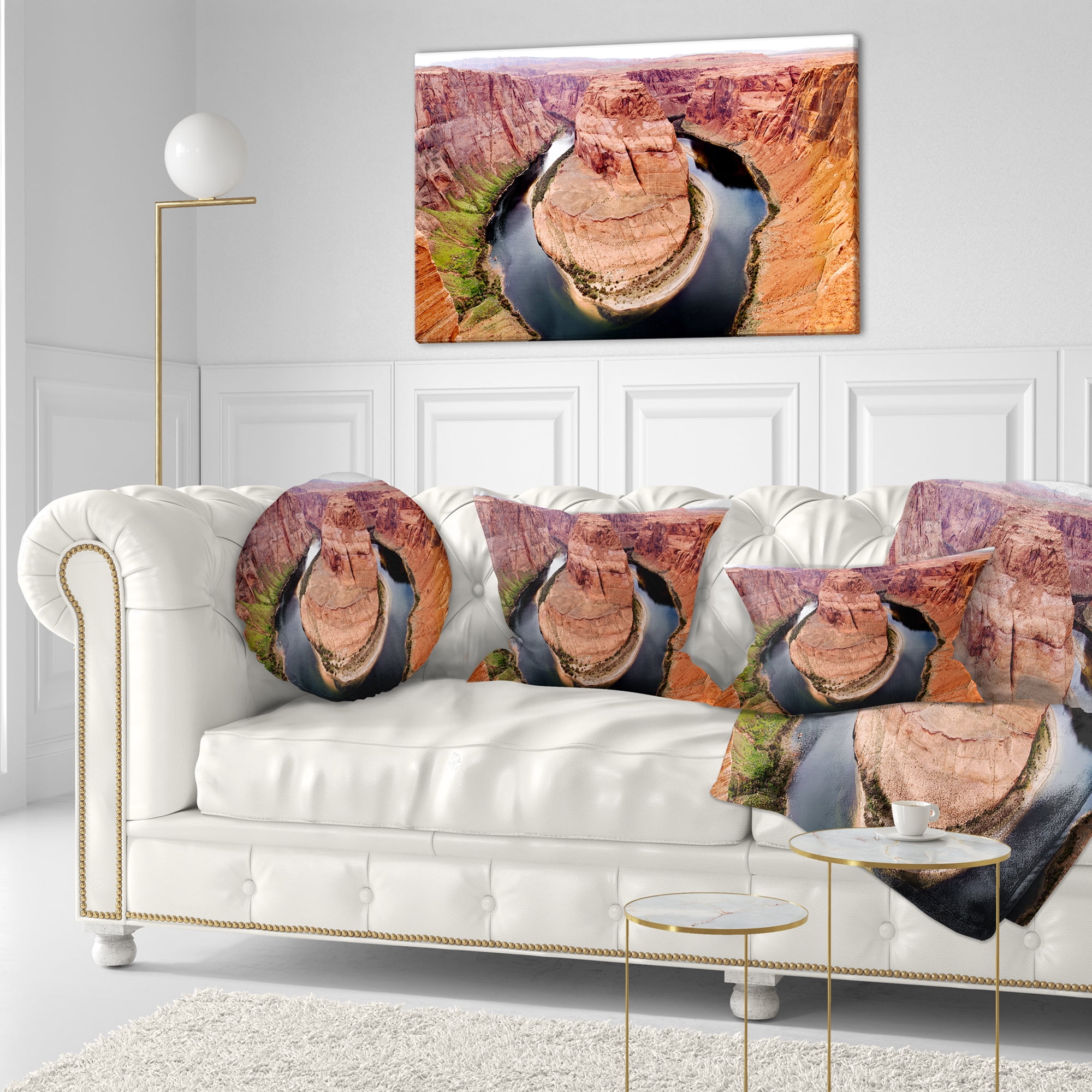 Designart Horse Show at Grand Canyon - Landscape Photography Throw Pillow - 12x20