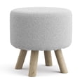 thumbnail image 6 of Greemotion Essen White Fabric Upholstered Round Footstools (Set of 2), 6 of 6