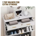 thumbnail image 5 of MARNUR Shoe Cabinet with 2 Flip Drawers & 1 Top Drawers for Entryway, Freestanding Narrow Shoes Storage Rack, White, 5 of 9
