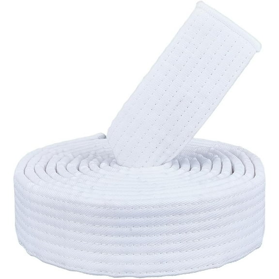 White Karate Belts Polyester Martial Arts Belt Judo Jiu-Jitsu TKD Aikido Uniform Rank Belt Long Soft Universal Fit Adult Belts Taekwondo for Men Women Sports Training Equipment 8.53ft White