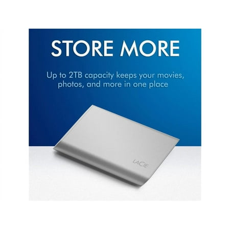 LaCie - Portable SSD 2TB External USB-C, US 3.2 Gen 2 Portable Solid State Drive with Rescue Data Recovery Services