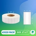 thumbnail image 2 of White Direct Thermal Labels, 3 Inch Core Shipping Rolls, 43520 Count, 2 x 1 in, 2 of 6