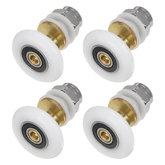 Shower Door Roller Runner Wheel 27mm Dia. Replacement Part Bathroom Glass Shower Sliding Door Roller, (1 Set 4pcs)