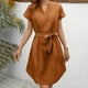 thumbnail image 1 of Vestidos Para Mujer Verano Vestido Casual Liso de Mujer Vestido de Manga Corta Con Cuello En V Vestido Casual Suelto, 1 of 3