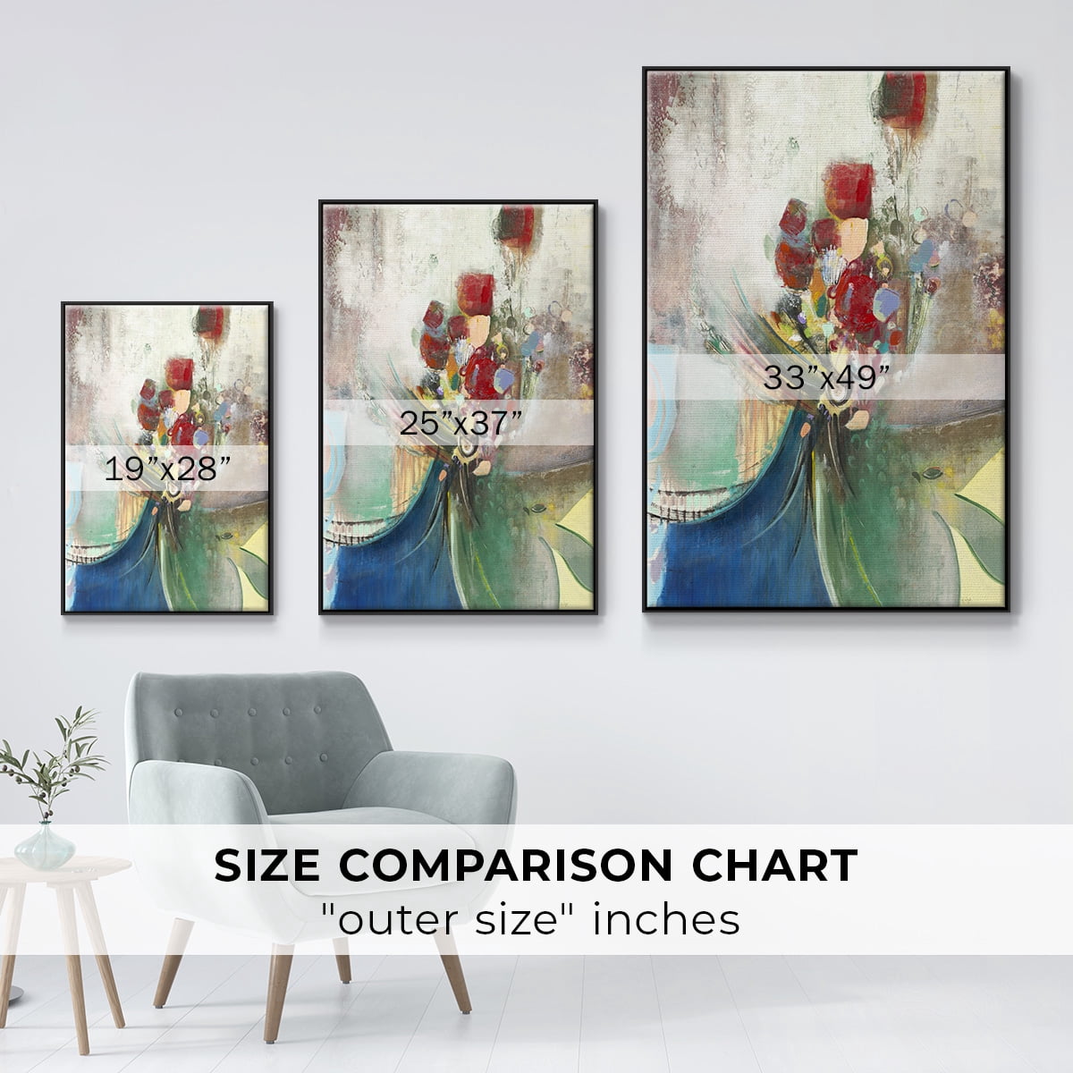 Celebration II Framed Premium Gallery Wrapped Canvas - Ready to Hang - 27 x 41 - Black Floating Frame