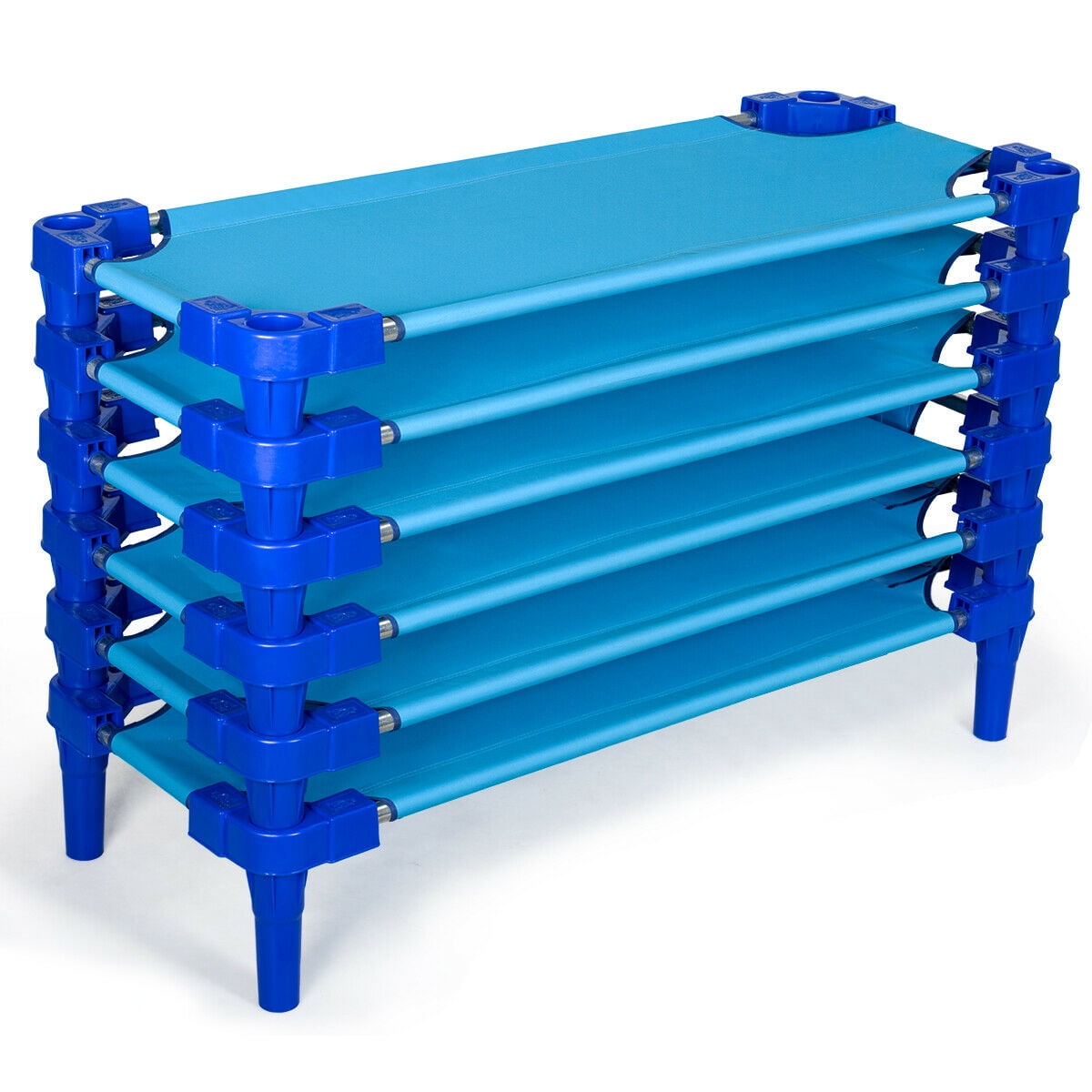 Costway Pack of 6 Stackable Daycare Cots Standard Rest Mat for Kids 55