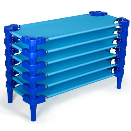 Costway Pack Of 6 Stackable Daycare Cots Standard Rest Mat For