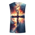 thumbnail image 2 of Summer Tank Tops for Men 2026 Cross Graphic Muscle Sleeveless Tank Tops Cut Off T Shirts Workout Gym Tee Shirts L, 2 of 4