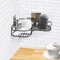 thumbnail image 2 of LNKOO Corner Shower Caddy, Wall Mounted Shower Corner Shelf with Adhesive, Shower Caddy Organizer for Bathroom, SUS304 Rustproof Stainless Steel, No Drilling (Black), 2 of 5