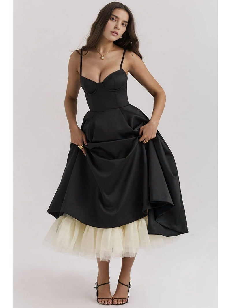 adrianna papell long black dress Black tulle sweetheart neck short prom dress, black homecoming dress   shdress