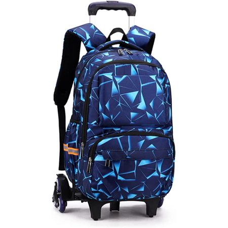 Blue-Galaxy Rolling-Backpack Bookbag on Wheels, Galaxy Design Backpack ...